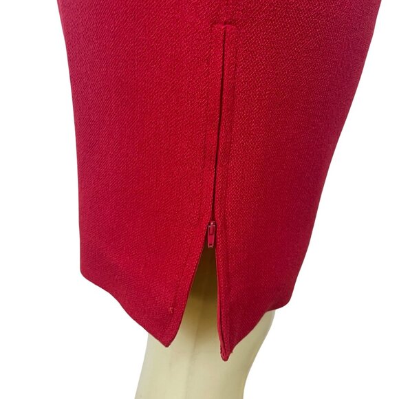 Valentino Vintage 2000's Womens Red Wool Skirt & Blazer Set Siz 8 - Picture 12 of 16
